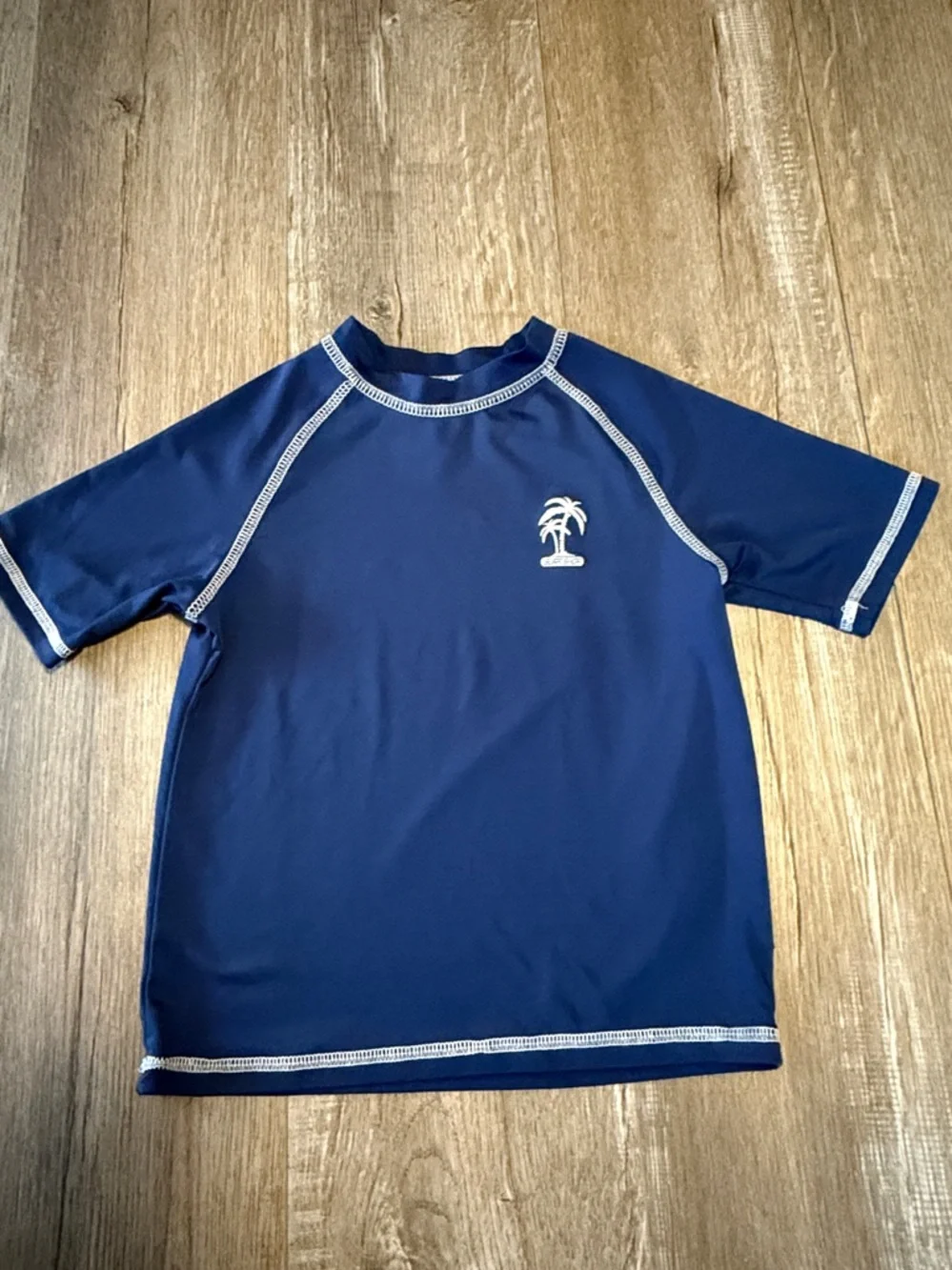 Set of Kids iXtreme Palm Tree Rash Guard Swim Shirts - Orange & Navy